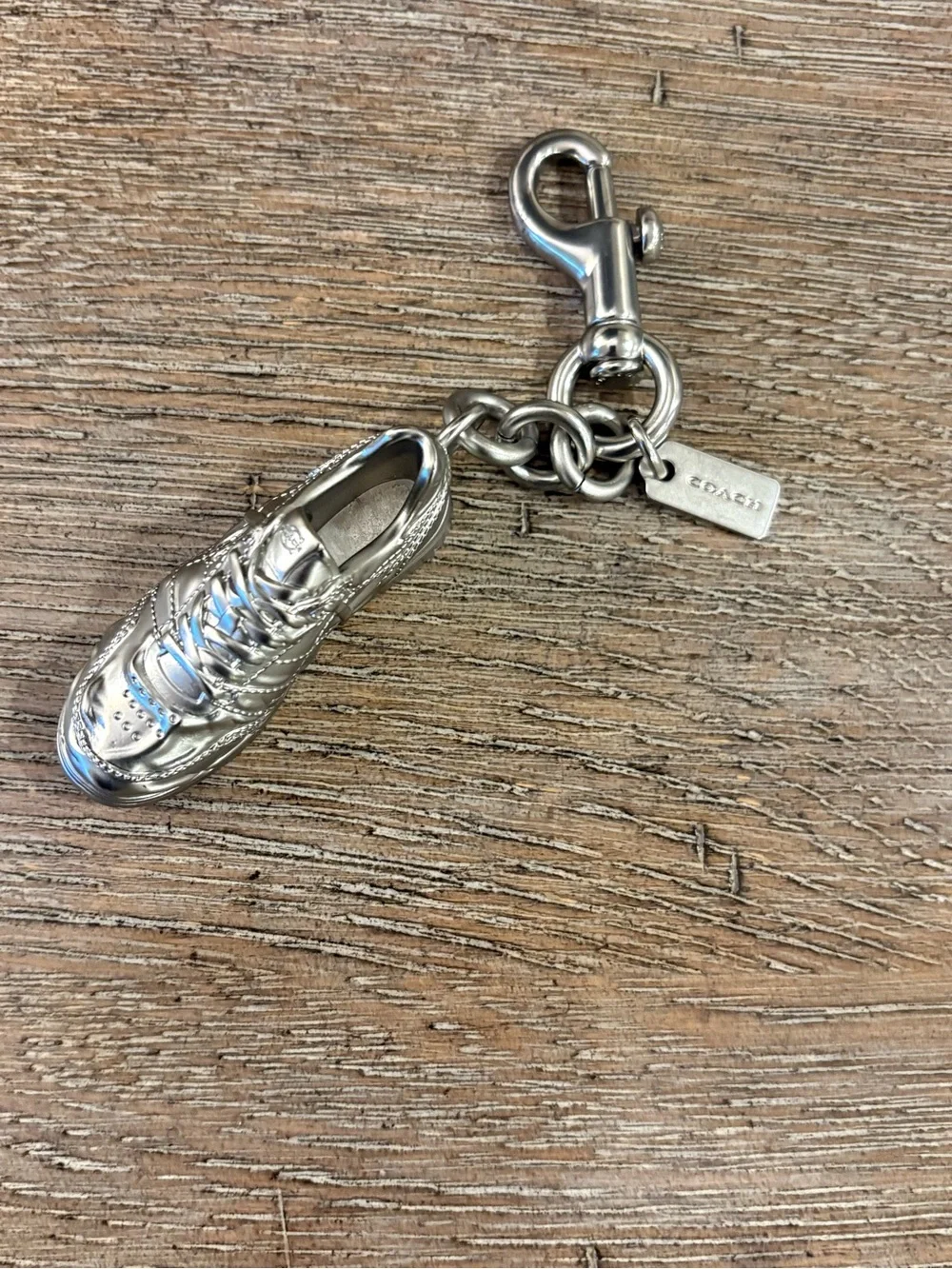 Coach Silver Sneaker Keychain Charm -